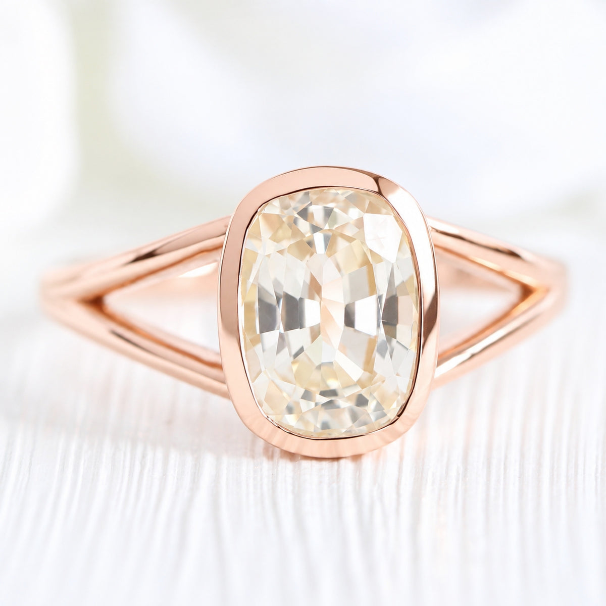 light champagne sapphire ring rose gold bezel sapphire ring la more design jewelry