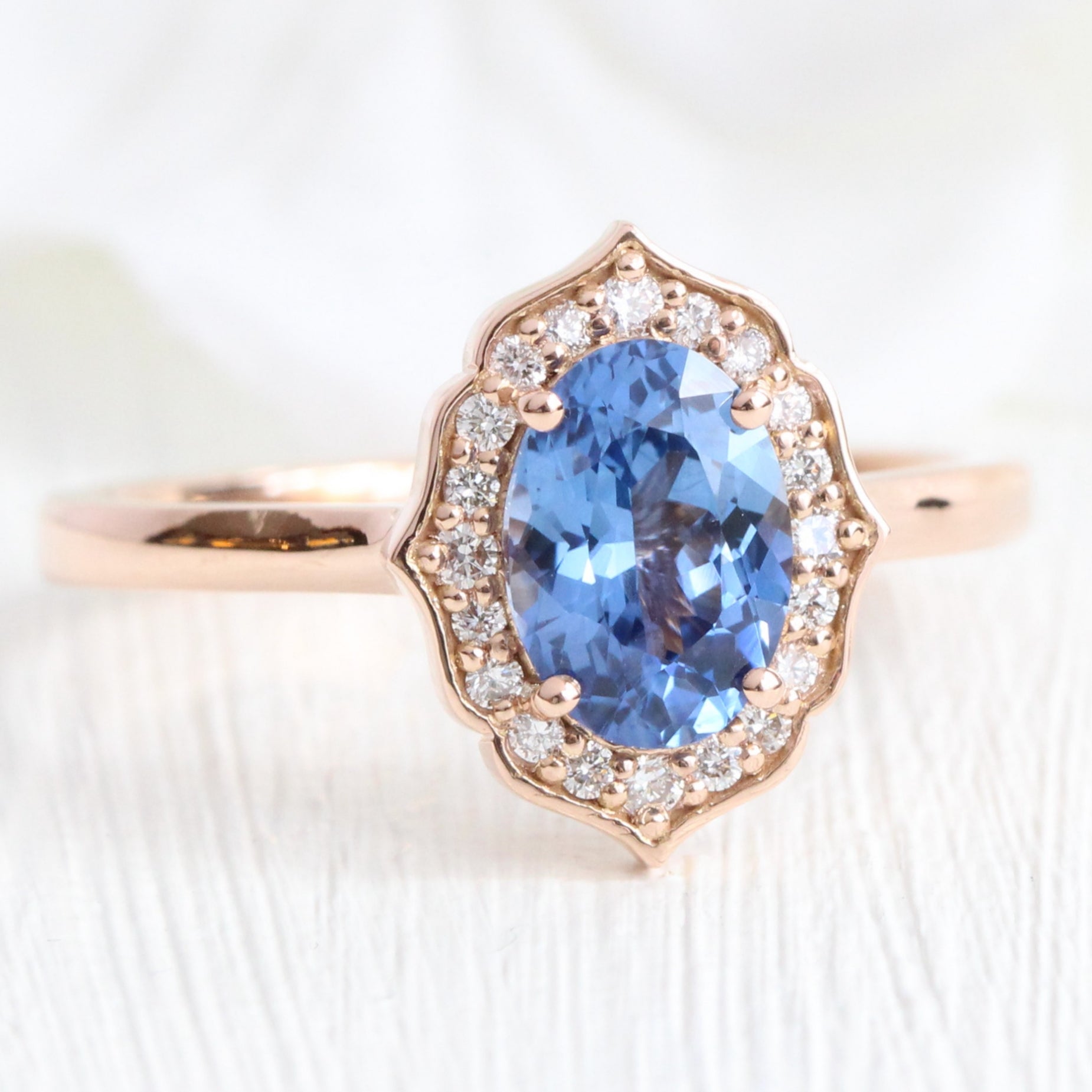 oval ceylon blue sapphire ring rose gold vintage style sapphire diamond ring la more design jewelry