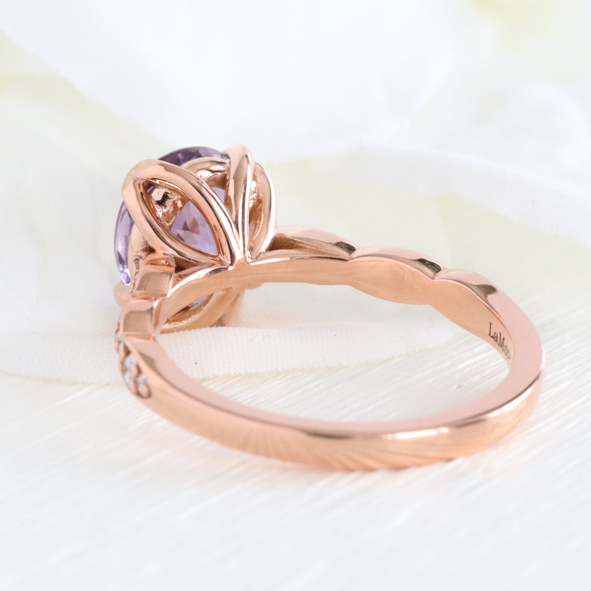 oval lavender sapphire ring rose gold natural purple sapphire solitaire ring diamond sapphire floral ring la more design jewelry