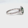 Cushion green sapphire ring white gold vintage halo diamond ring la more design jewelry