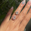 Large oval lab diamond engagement ring rose gold vs small oval lab create diamond ring La More Design Jewelry