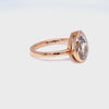 Pear aqua blue sapphire ring rose gold bezel solitaire ring la more design jewelry