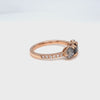 Natural Salt and Pepper Diamond Ring Rose Gold Grey Diamond 3 Stone Ring la more design jewelry