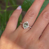 Oval green sapphire engagement ring rose gold halo diamond sapphire ring la more design jewelry