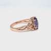 Marquise lavender purple sapphire ring rose gold floral leaf diamond sapphire solitaire ring la more design jewelry