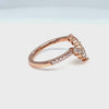 Large pear and round diamond wedding ring rose gold deep curved pave wedding band la more design jewelry