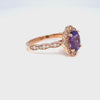 Oval purple sapphire diamond ring rose gold vintage floral sapphire ring la more design jewelry