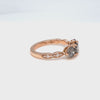 Natural Salt and Pepper Diamond Ring Rose Gold Grey Diamond 3 Stone Ring la more design jewelry