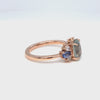 Unique aqua blue sapphire ring rose gold oval blue sapphire diamond ring 3 stone band la more design jewelry