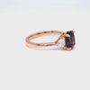 Oval grey spinel diamond ring rose gold 3 stone engagement ring la more design jewelry