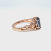 Marquise teal blue sapphire ring rose gold floral leaf diamond sapphire solitaire ring la more design jewelry
