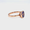 Cushion purple sapphire ring rose gold bezel solitaire ring la more design jewelry