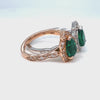 Large pear emerald engagement ring rose gold vintage halo diamond emerald ring la more design jewelry