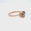 Large salt and pepper diamond ring rose gold solitaire grey diamond pave ring la more design jewelry