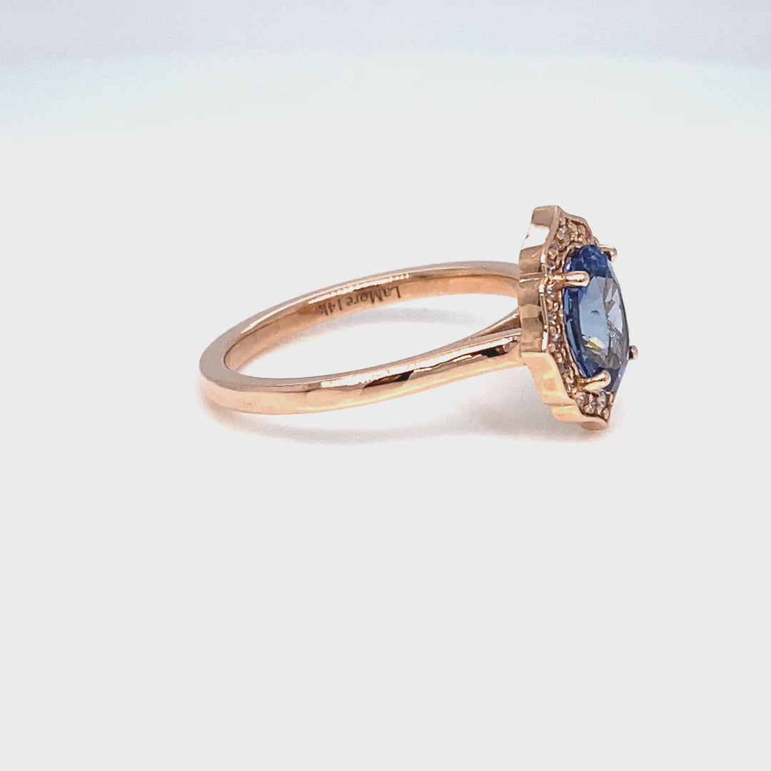 oval ceylon blue sapphire ring rose gold vintage style sapphire diamond ring la more design jewelry