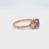 Oval lavender sapphire ring rose gold light purple sapphire diamond 3 stone ring la more design jewelry