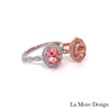 Oval peach sapphire engagement ring rose gold vintage floral diamond morganite ring la more design jewelry