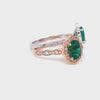 vintage style emerald engagement ring rose gold oval emerald diamond ring la more design jewelry