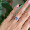 oval aqua blue sapphire ring rose gold natural Ceylon sapphire solitaire ring diamond sapphire floral ring la more design jewelry