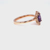Oval purple sapphire ring rose gold halo diamond sapphire engagement ring la more design jewelry