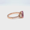 elongated cushion purple pink sapphire ring rose gold unique sapphire engagement ring sapphire diamond 3 stone ring la more design jewelry