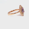 Oval lavender sapphire ring rose gold double halo diamond engagement ring la more design jewelry