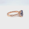oval aqua blue sapphire ring rose gold natural Ceylon sapphire solitaire ring diamond sapphire floral ring la more design jewelry