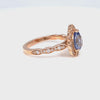 Vintage style pear cut aqua blue sapphire ring rose gold sapphire diamond ring la more design jewelry