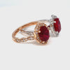 Large ruby engagement ring rose gold vintage halo diamond ruby ring la more design jewelry