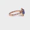 Vintage style oval Ceylon blue sapphire ring rose gold sapphire diamond ring la more design jewelry
