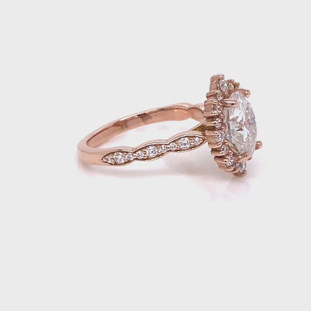 large oval moissanite engagement ring gold halo diamond moissanite ring la more design jewelry