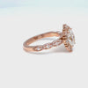 lab diamond ring rose gold oval diamond halo engagement ring La More Design Jewelry
