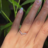 Tiara diamond wedding ring rose gold curved V shaped band by la more design jewelry