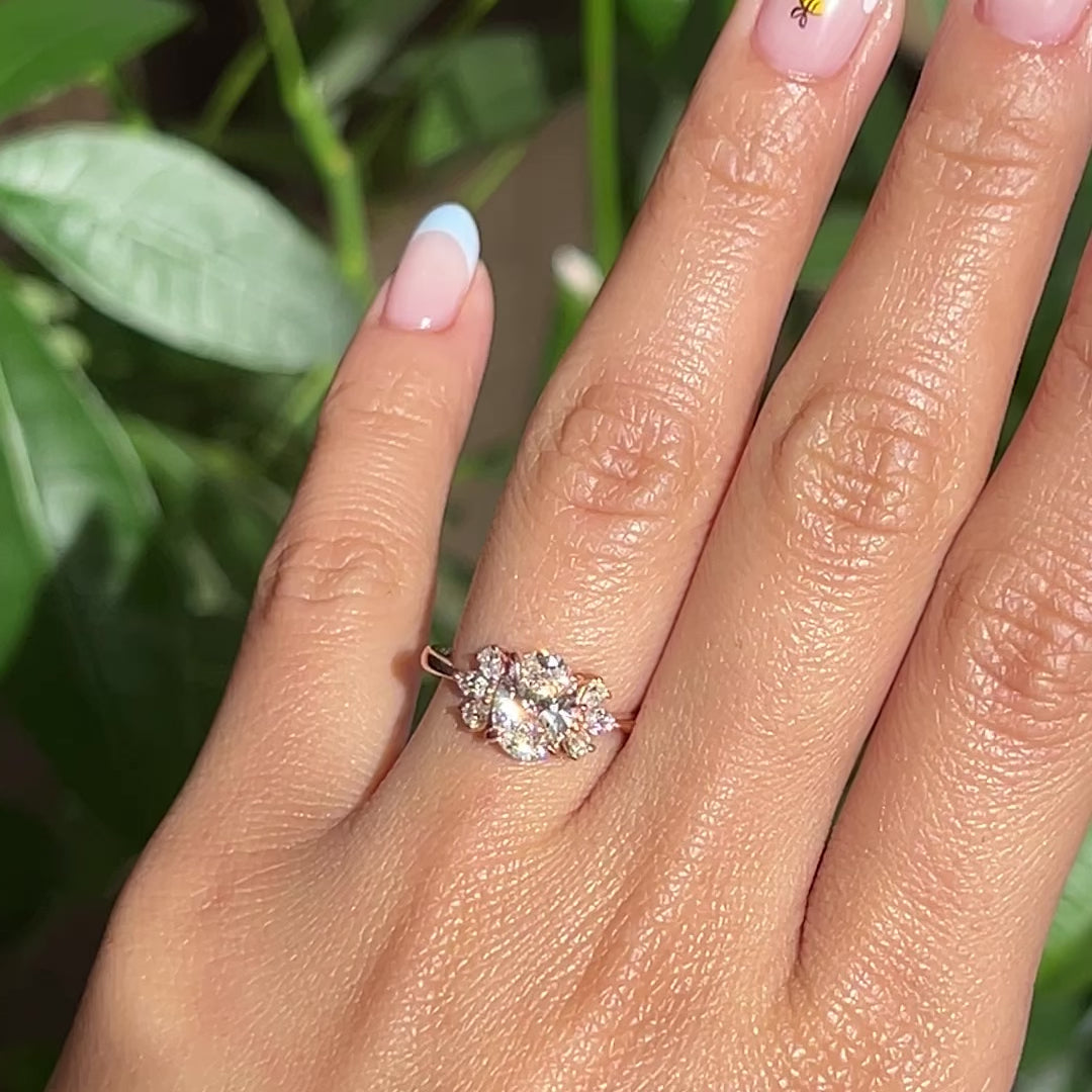 Rose gold lab created diamond ring sales
