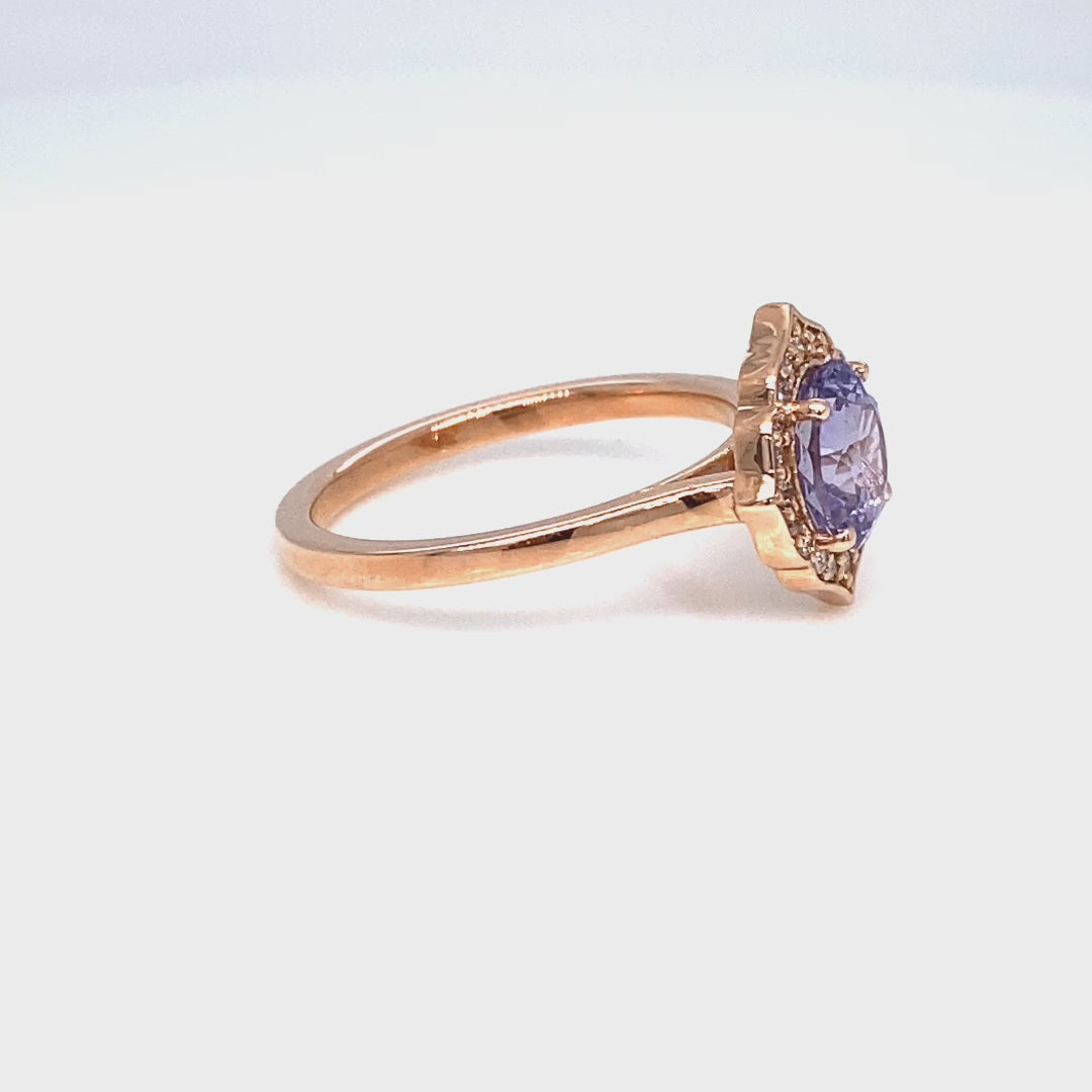 oval lavender sapphire ring rose gold vintage style purple sapphire diamond ring la more design jewelry