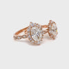 Large oval lab diamond engagement ring rose gold vs small oval lab create diamond ring La More Design Jewelry