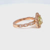 Vintage style pear cut sea-foam green sapphire ring rose gold sapphire diamond ring la more design jewelry