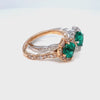 vintage style emerald engagement ring rose gold emerald diamond cluster ring by la more design jewelry