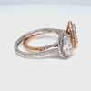 lab diamond ring rose gold pear diamond halo engagement ring La More Design Jewelry