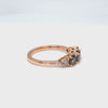Round and Pear Salt and Pepper Diamond Ring Rose Gold Grey Diamond Cluster Ring la more design jewelry