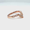 Pear and round diamond wedding ring rose gold u shaped curved scalloped wedding band la more design jewelry