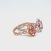 large oval peach sapphire engagement ring rose gold vintage halo diamond pink sapphire ring la more design jewelry