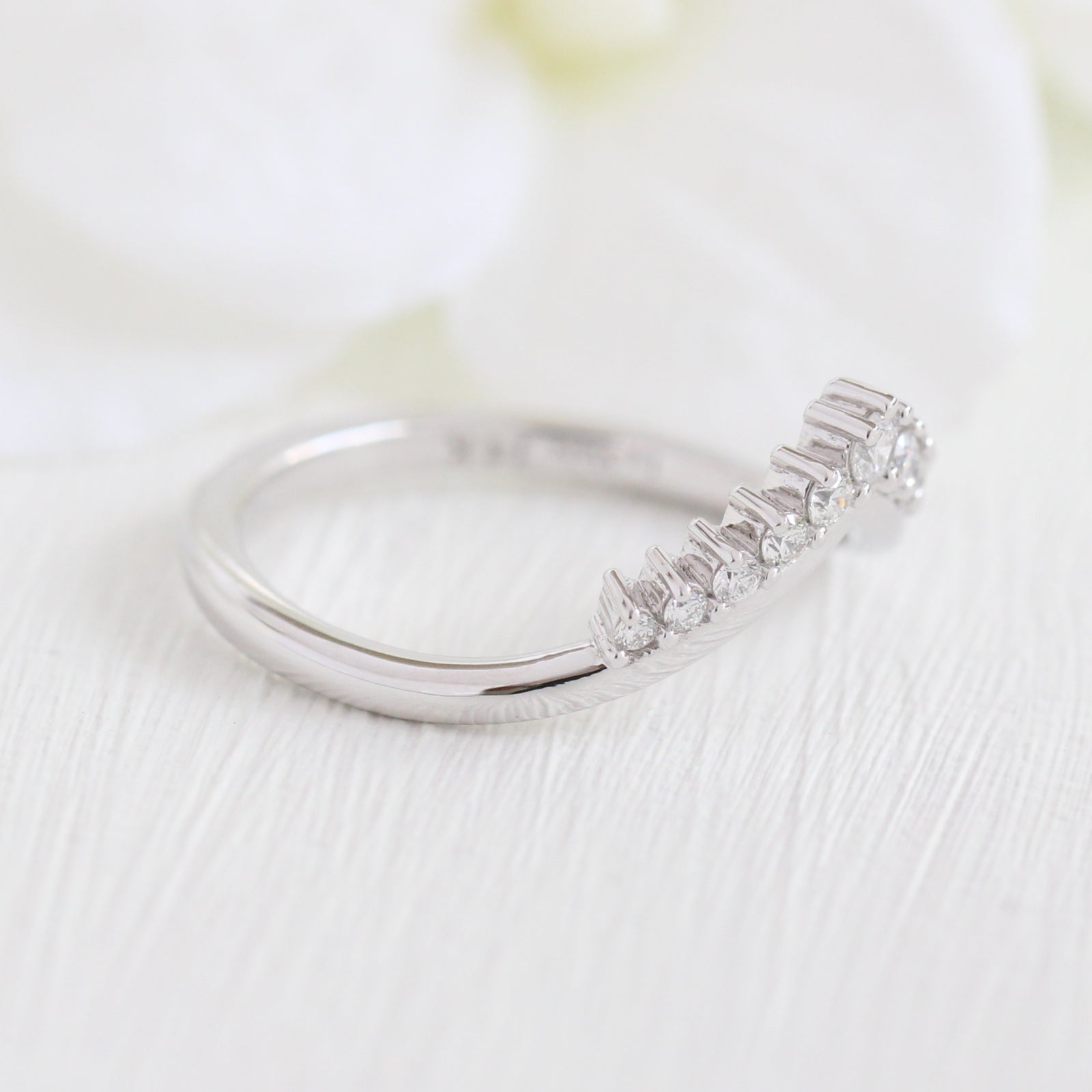 tiara diamond wedding band in white gold curved diamond wedding ring by la more design jewelry