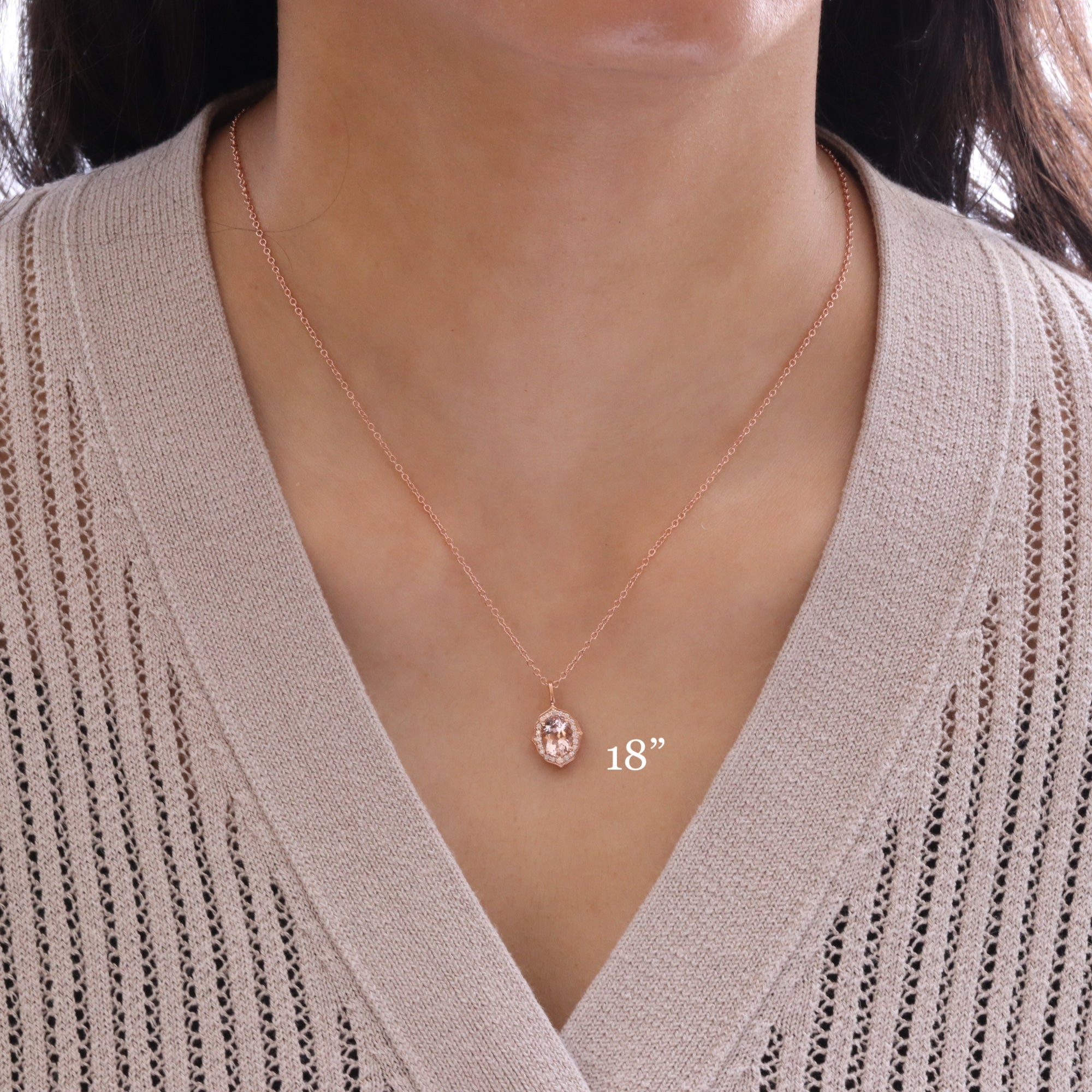 vintage halo diamond morganite pendant rose gold oval morganite necklace la more design jewelry