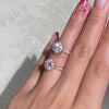 vintage floral moissanite engagement ring rose gold scalloped diamond band by la more design jewelry