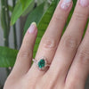 Vintage halo pear emerald ring stack rose gold matching diamond wedding band la more design jewelry