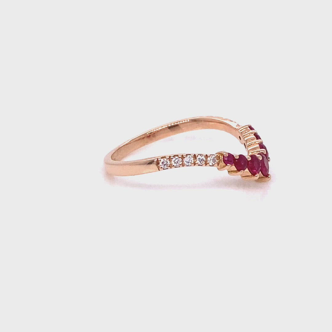 ruby wedding ring in rose gold contour diamond wedding band by la more design jewelry