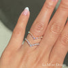 Star diamond ring in rose gold curved wedding band by la more design