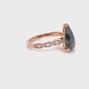 Large salt and pepper diamond ring rose gold pear solitaire ring la more design jewelry
