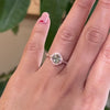 Cushion green sapphire ring rose gold vintage halo diamond ring la more design jewelry